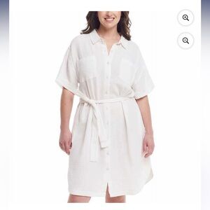 Weatherproof White Mini Shirt Dress NWT